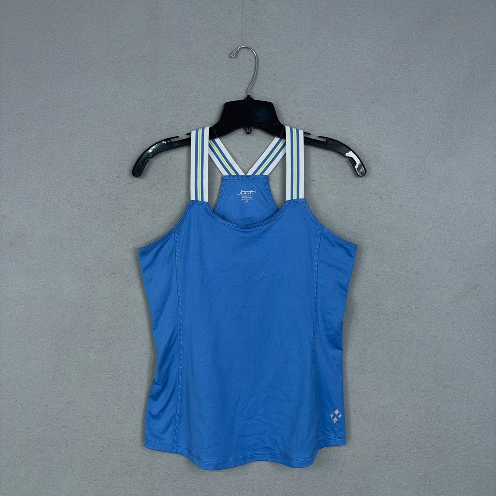 Jofit Tank Top Womens Medium Blue Striped Straps Athletic Golf Tennis Activewear